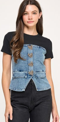 Blusa con chaleco stretch