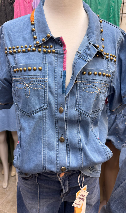 Western denim top