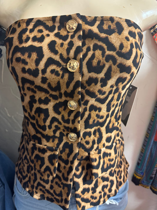 Blusa tipo strapless